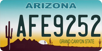 AZ license plate AFE9252
