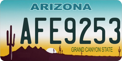 AZ license plate AFE9253