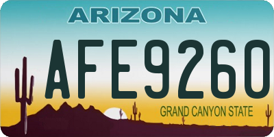 AZ license plate AFE9260