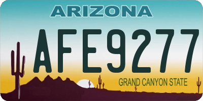 AZ license plate AFE9277