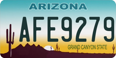 AZ license plate AFE9279