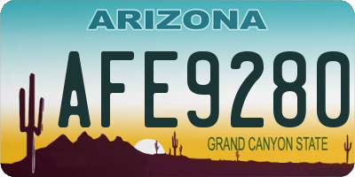 AZ license plate AFE9280