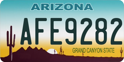 AZ license plate AFE9282