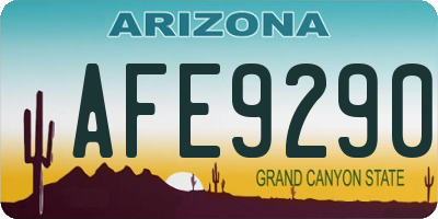 AZ license plate AFE9290