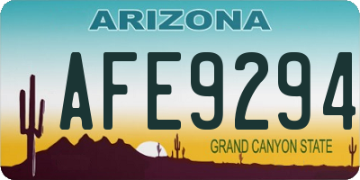 AZ license plate AFE9294