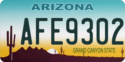 AZ license plate AFE9302