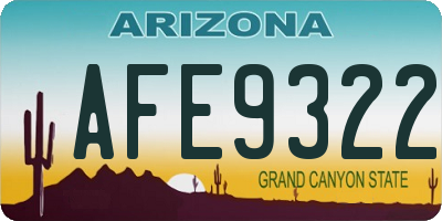 AZ license plate AFE9322