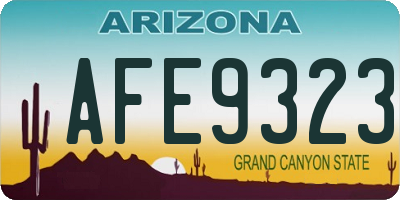 AZ license plate AFE9323