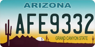 AZ license plate AFE9332