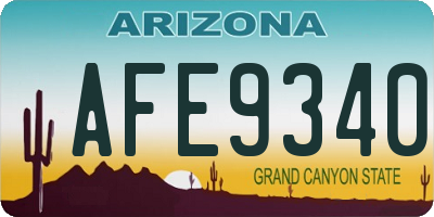AZ license plate AFE9340