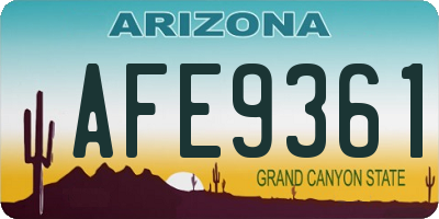 AZ license plate AFE9361