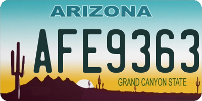 AZ license plate AFE9363