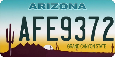 AZ license plate AFE9372