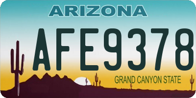 AZ license plate AFE9378