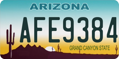 AZ license plate AFE9384