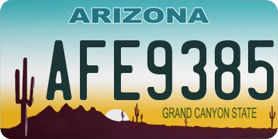 AZ license plate AFE9385
