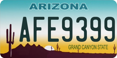 AZ license plate AFE9399