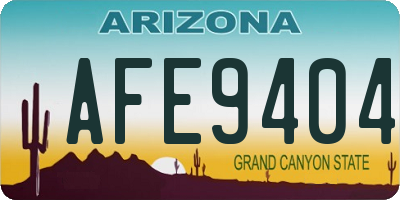 AZ license plate AFE9404