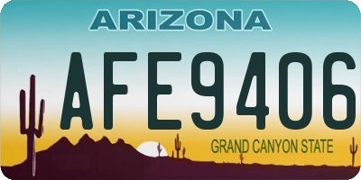 AZ license plate AFE9406