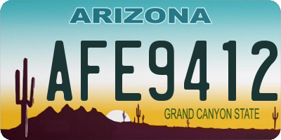 AZ license plate AFE9412