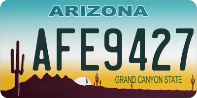 AZ license plate AFE9427