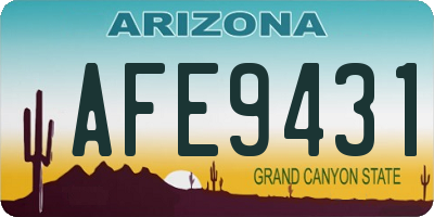 AZ license plate AFE9431