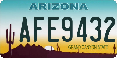 AZ license plate AFE9432