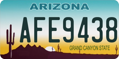 AZ license plate AFE9438
