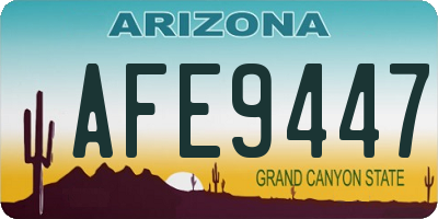 AZ license plate AFE9447