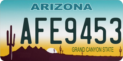 AZ license plate AFE9453