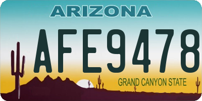 AZ license plate AFE9478