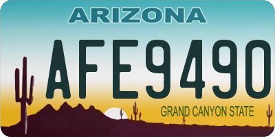 AZ license plate AFE9490