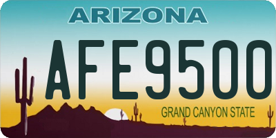 AZ license plate AFE9500