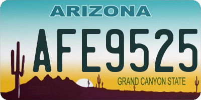 AZ license plate AFE9525