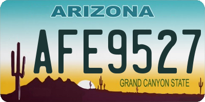 AZ license plate AFE9527