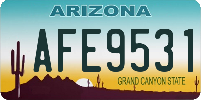 AZ license plate AFE9531