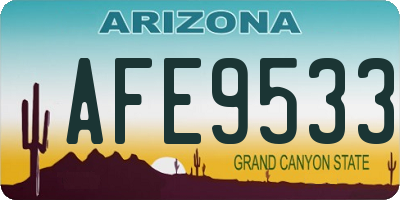 AZ license plate AFE9533