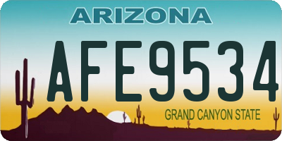 AZ license plate AFE9534