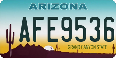 AZ license plate AFE9536
