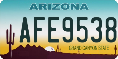 AZ license plate AFE9538