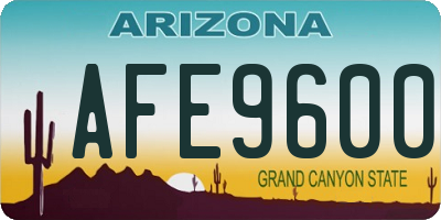 AZ license plate AFE9600