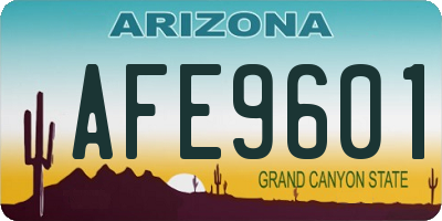 AZ license plate AFE9601