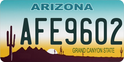 AZ license plate AFE9602