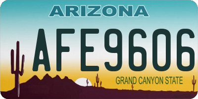 AZ license plate AFE9606