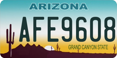 AZ license plate AFE9608