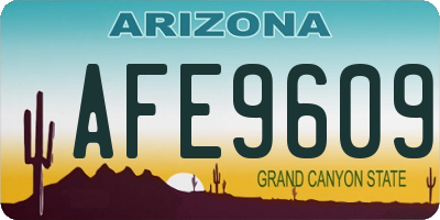 AZ license plate AFE9609