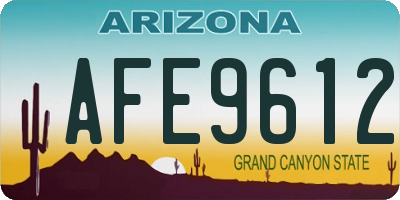AZ license plate AFE9612