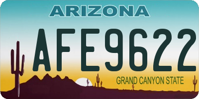 AZ license plate AFE9622