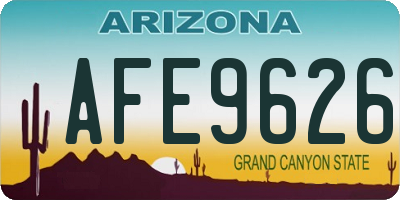 AZ license plate AFE9626