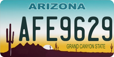AZ license plate AFE9629